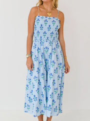 Floral Smocked Midi Cami Dress OutfitFlow