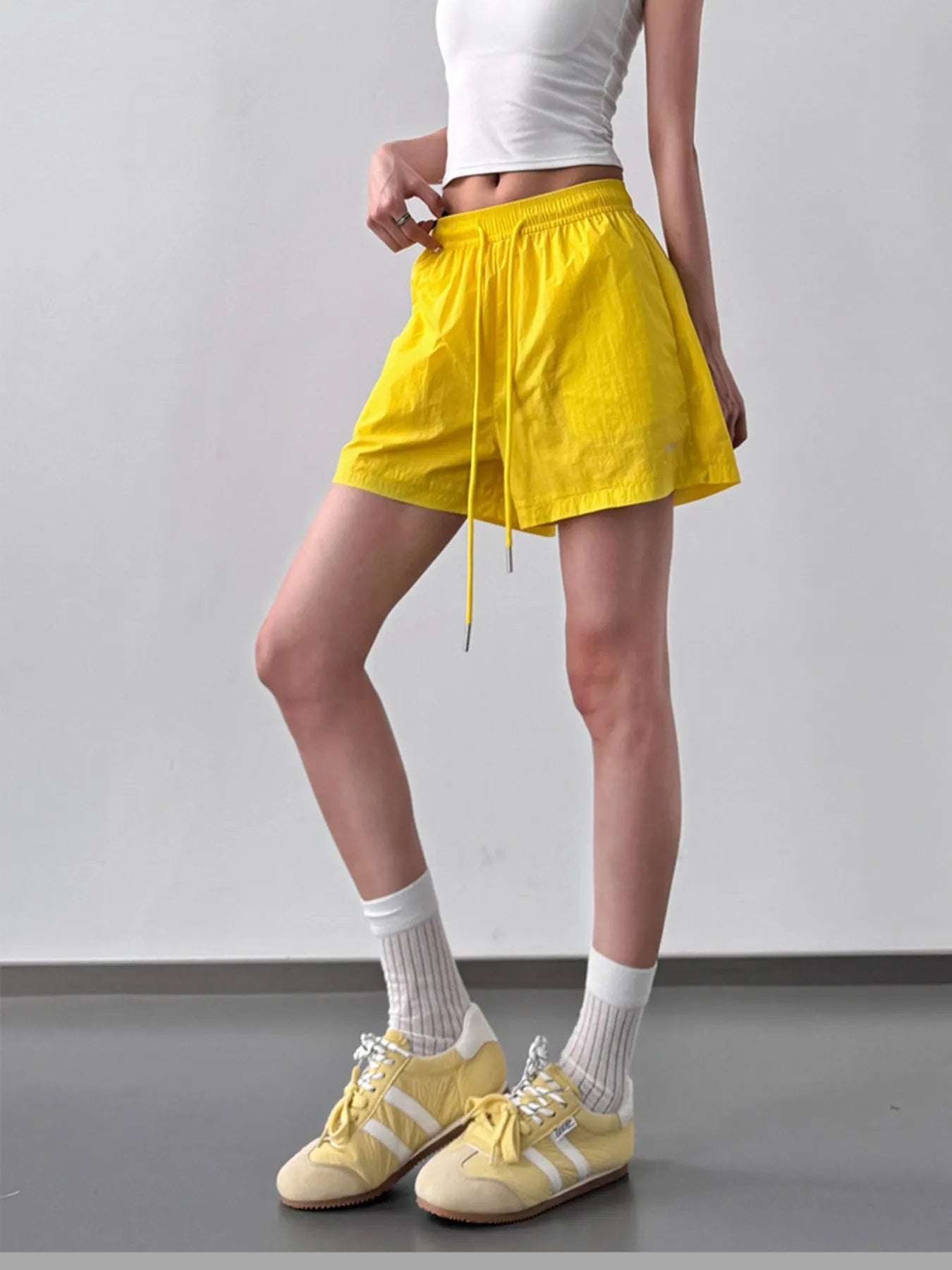 High Waisted Drawstring Shorts OutfitFlow