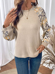 Geometric Pattern Long Sleeve T-Shirt OutfitFlow