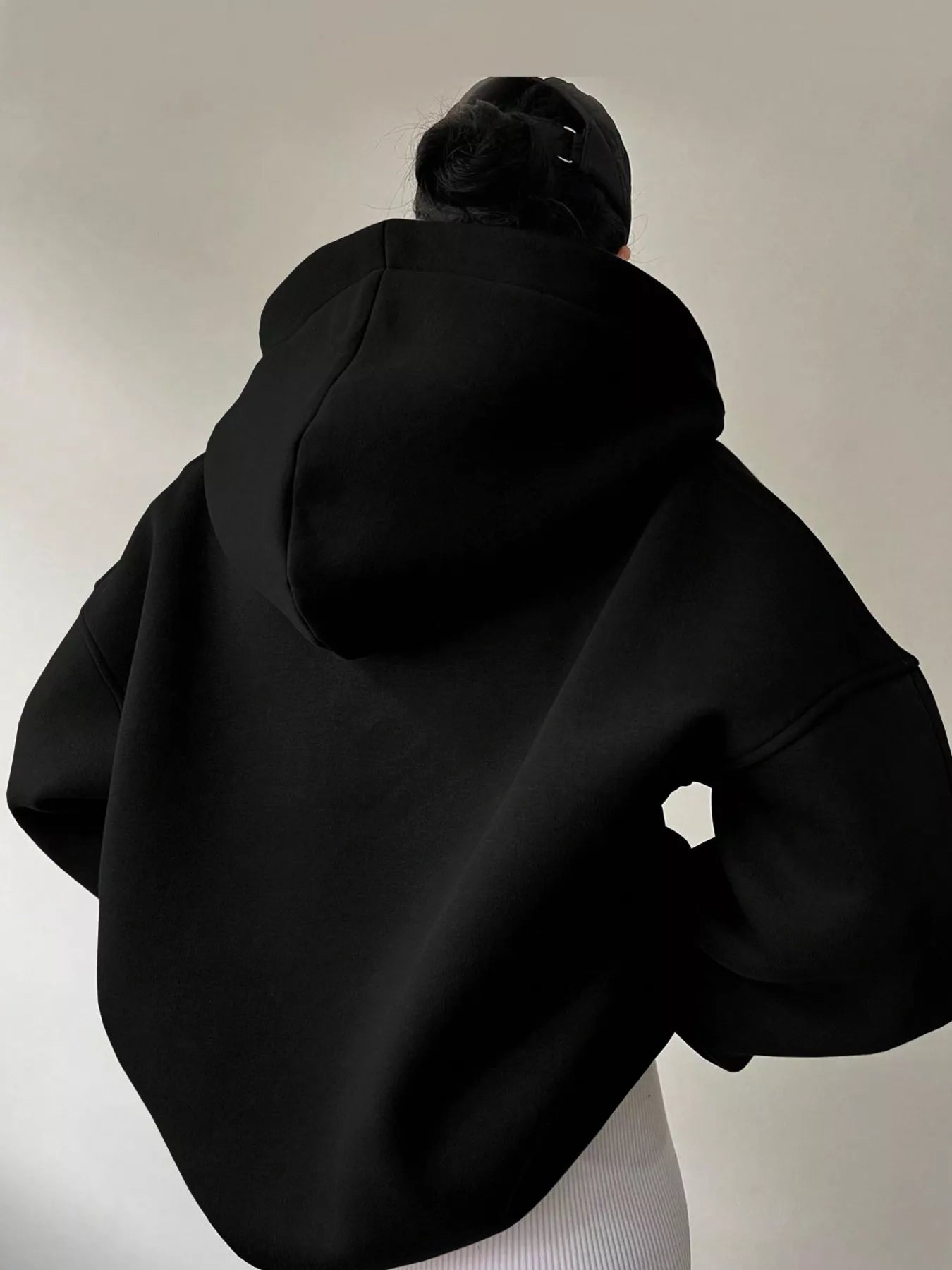 Dropped Shoulder Long Sleeve Sweatshirt OutfitFlow