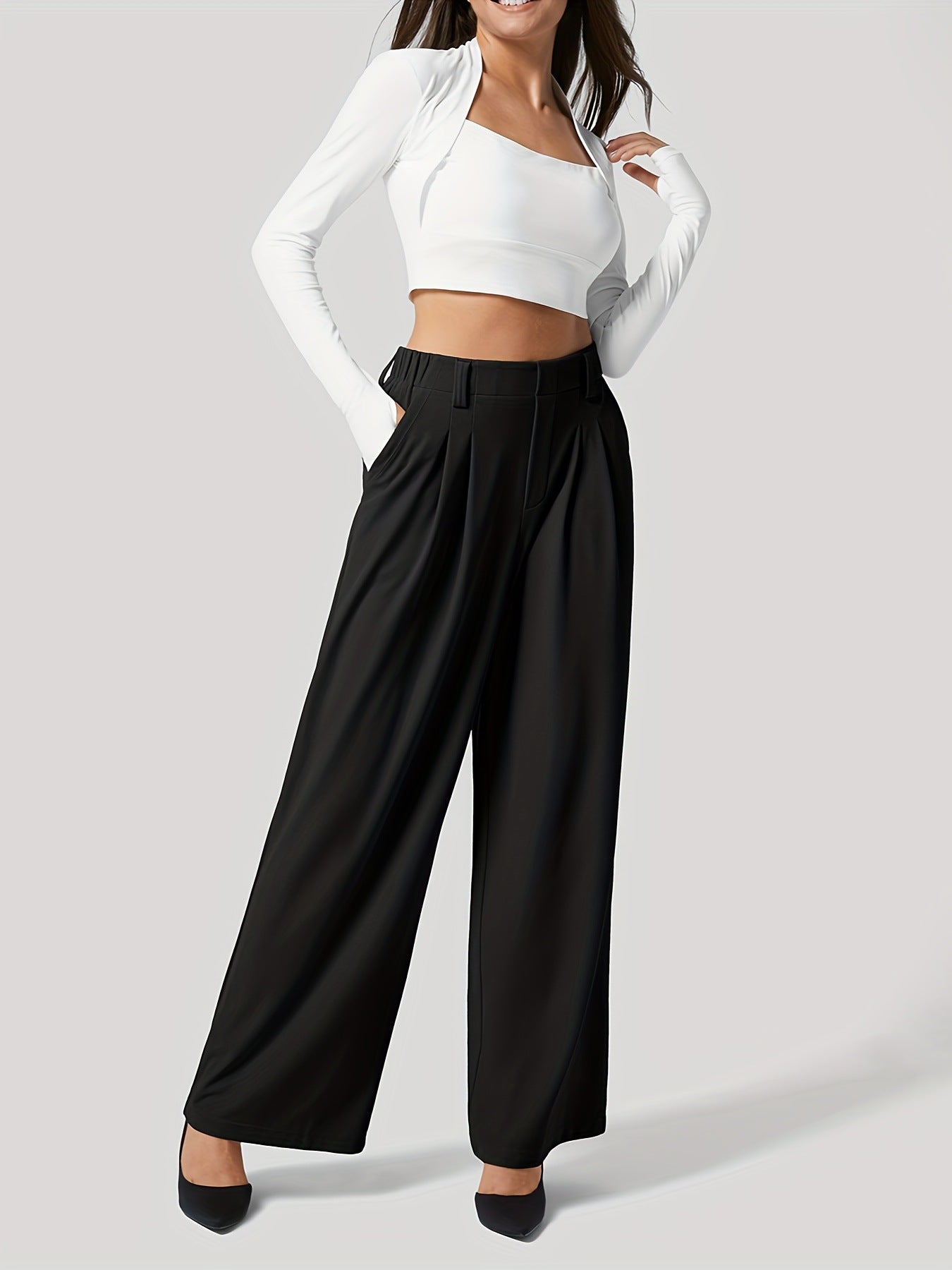 Outfit Flow - Wide Leg Pants with Pockets