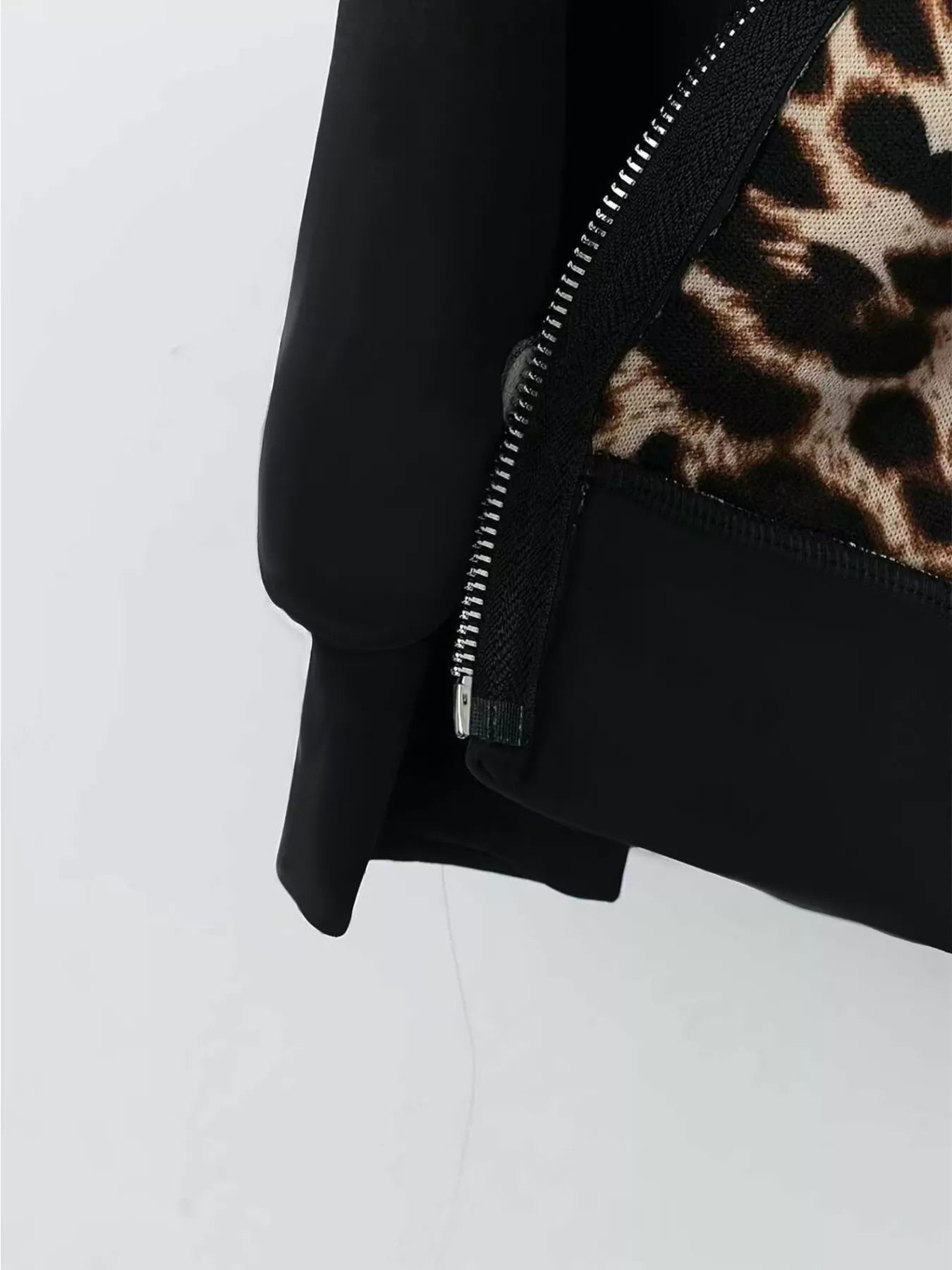 Hooded Leopard Lined Zip-Up Outerwear OutfitFlow