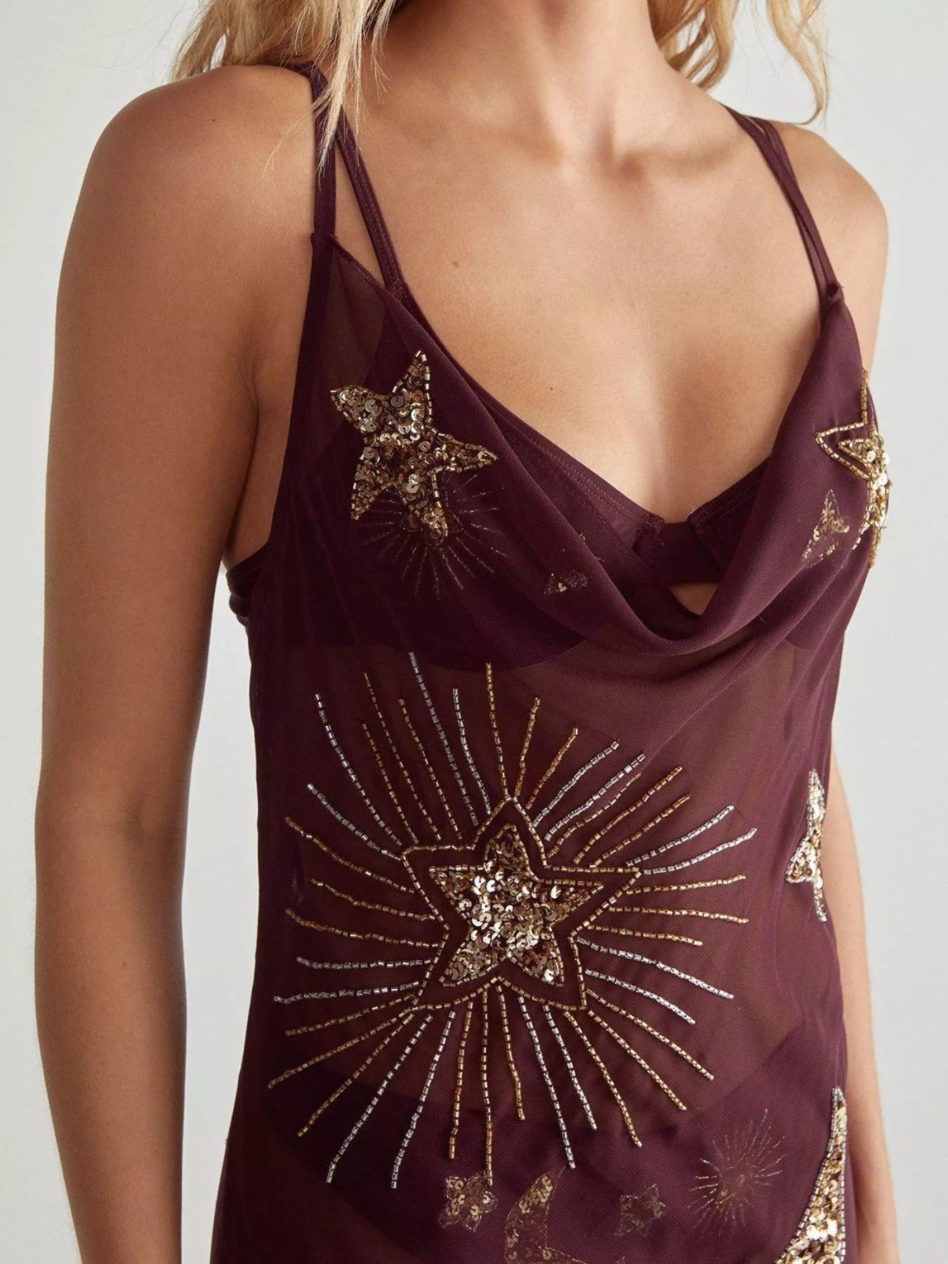 Cowl Neck Maxi Cami Dress OutfitFlow