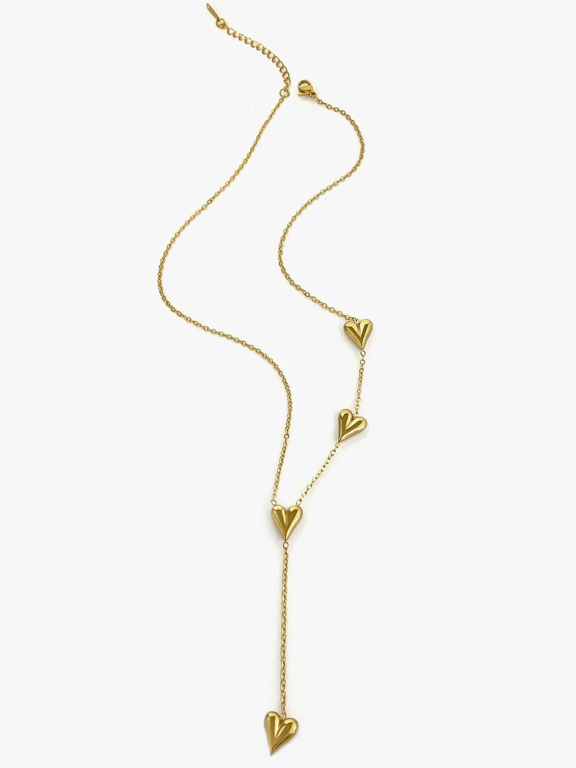 18K Gold-Plated Heart Drop Y-Necklace OutfitFlow