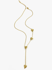18K Gold-Plated Heart Drop Y-Necklace OutfitFlow