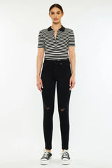 Kancan Distressed High Rise Super Skinny Jeans OutfitFlow