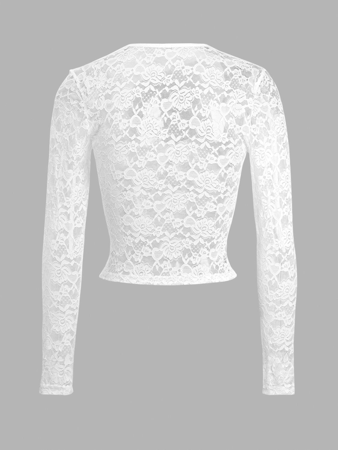 Outfit Flow - Devine Scoop Neck Long Sleeve Lace Top