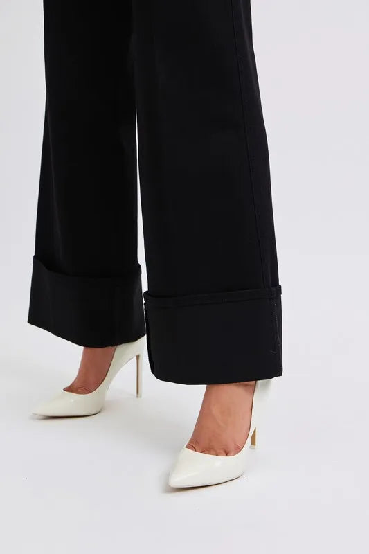 Judy Blue Full Size High Waist Reto Wide Leg W/ Cuff Plus Size OutfitFlow