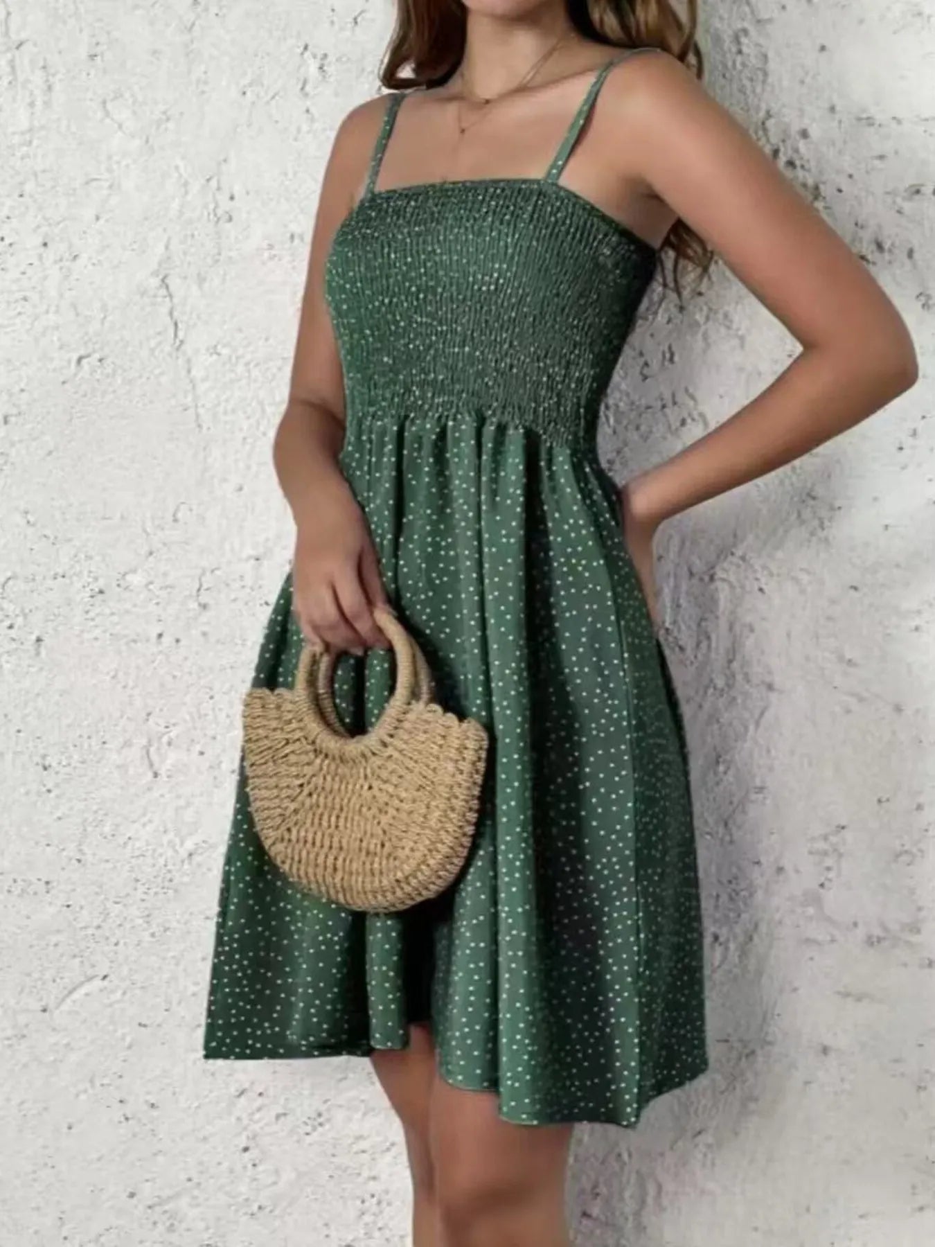 Full Size Smocked Square Neck Cami Dress Plus Size OutfitFlow