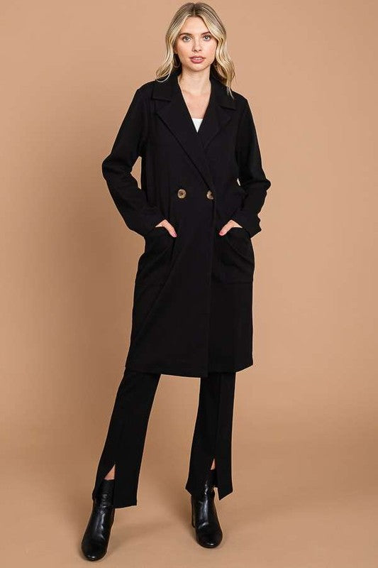 Outfit Flow - Culture Code Double Breast Lapel Collar Coat