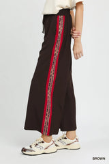 Umgee Wide Leg Pants with Contrast Side Trim OutfitFlow