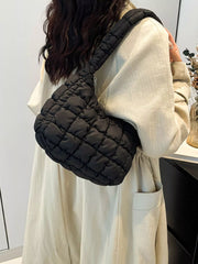 Quilted Ruched Shoulder Bag OutfitFlow