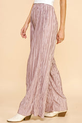 Davi & Dani Geo-pleated Elastic Waistband Pants OutfitFlow