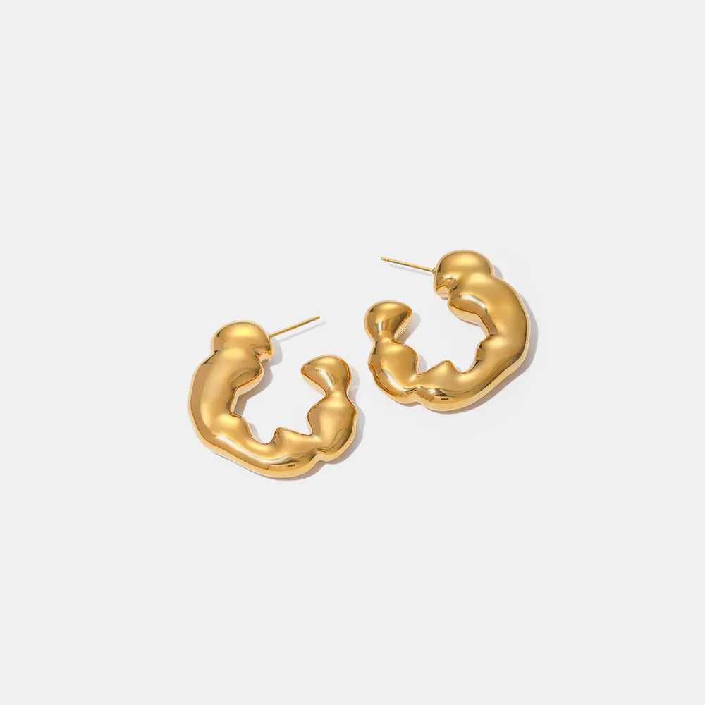 Stainless Steel C-Hoop Earrings OutfitFlow