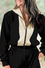Two-Tone Zip-Up Romper OutfitFlow