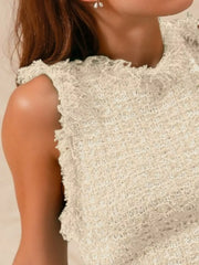 SO ME Tweed Knit Sweater Vest Top Trendsi