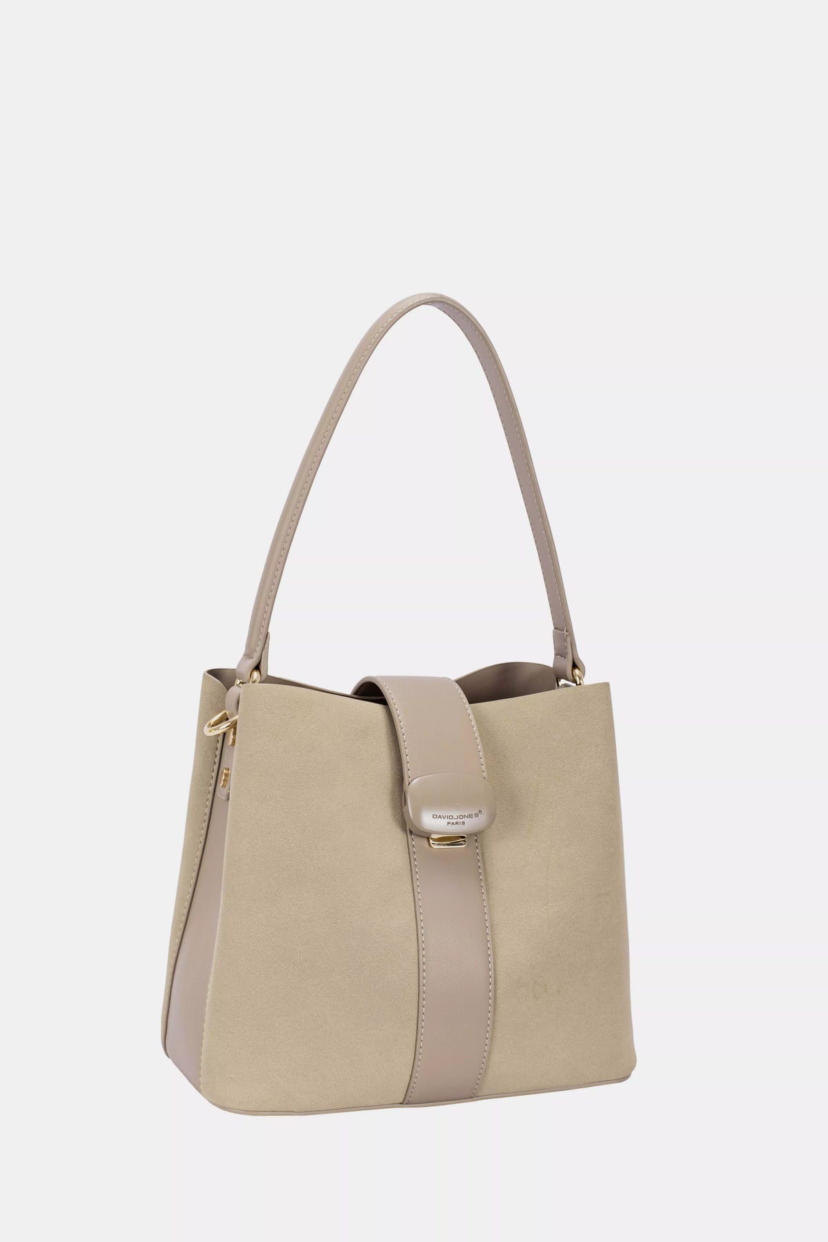 David Jones Leather Trim Shoulder Bag WARM TAUPE One Size Trendsi