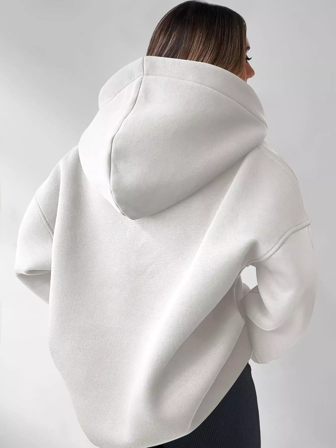 Dropped Shoulder Long Sleeve Sweatshirt OutfitFlow