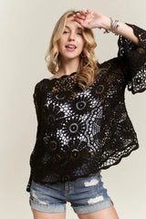 ADORA Bell Sleeve Crochet Top OutfitFlow