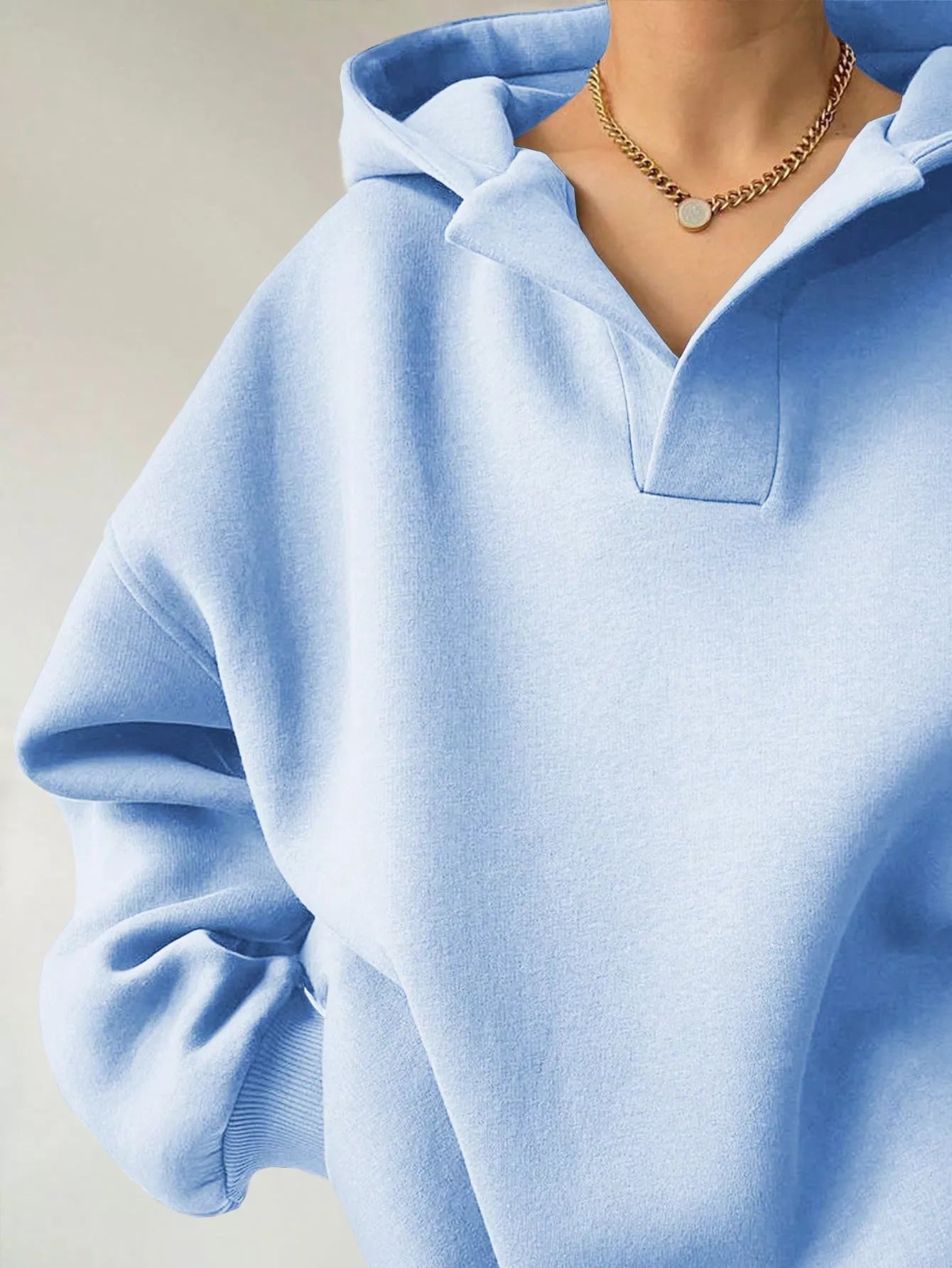 Dropped Shoulder Long Sleeve Sweatshirt OutfitFlow