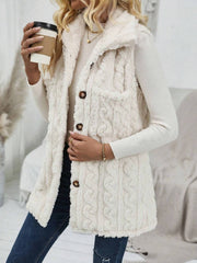 Outfit Flow - Fuzzy Button Up Vest Coat