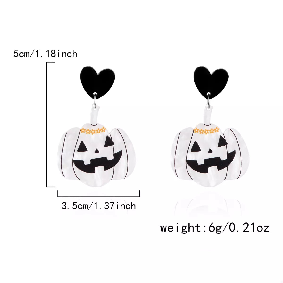 Halloween Pumpkin Heart Drop Earrings OutfitFlow