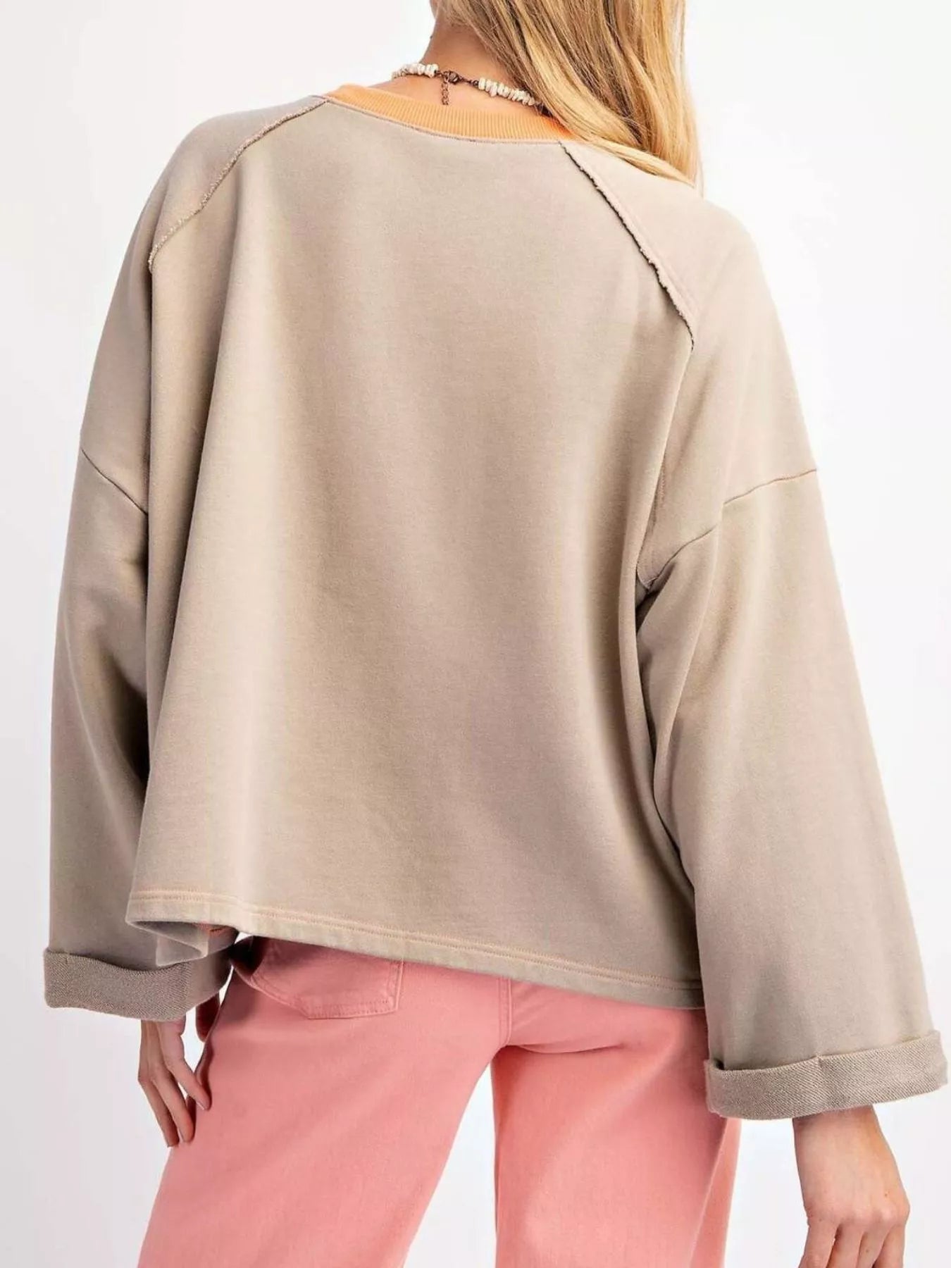Plaid Flower Patched Round Neck T-Shirt OutfitFlow