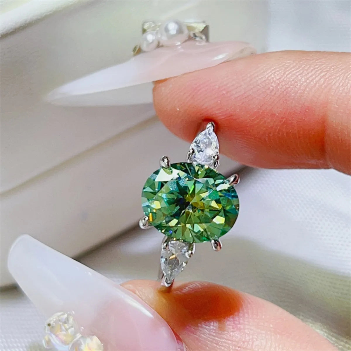 3 Carat Moissanite 925 Sterling Silver Ring OutfitFlow