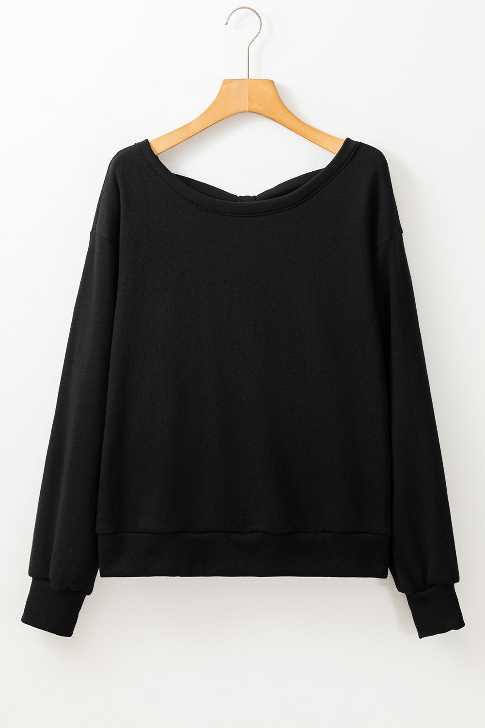 Outfit Flow - Bow Cutout Round Neck Long Sleeve Sweatshirt