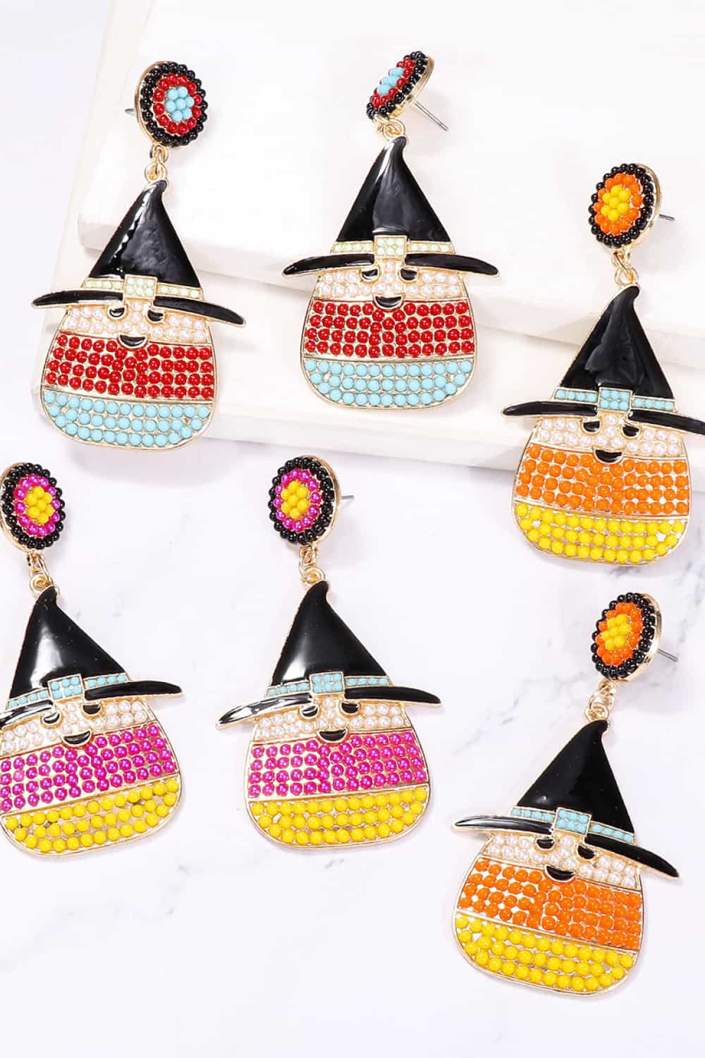 Witch's Hat Shape Synthetic Pearl Dangle Earrings OutfitFlow
