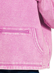 Zenana Fleece Washed High Neck Kangaroo Pocket Sweatshirt OutfitFlow
