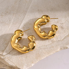 Stainless Steel C-Hoop Earrings OutfitFlow
