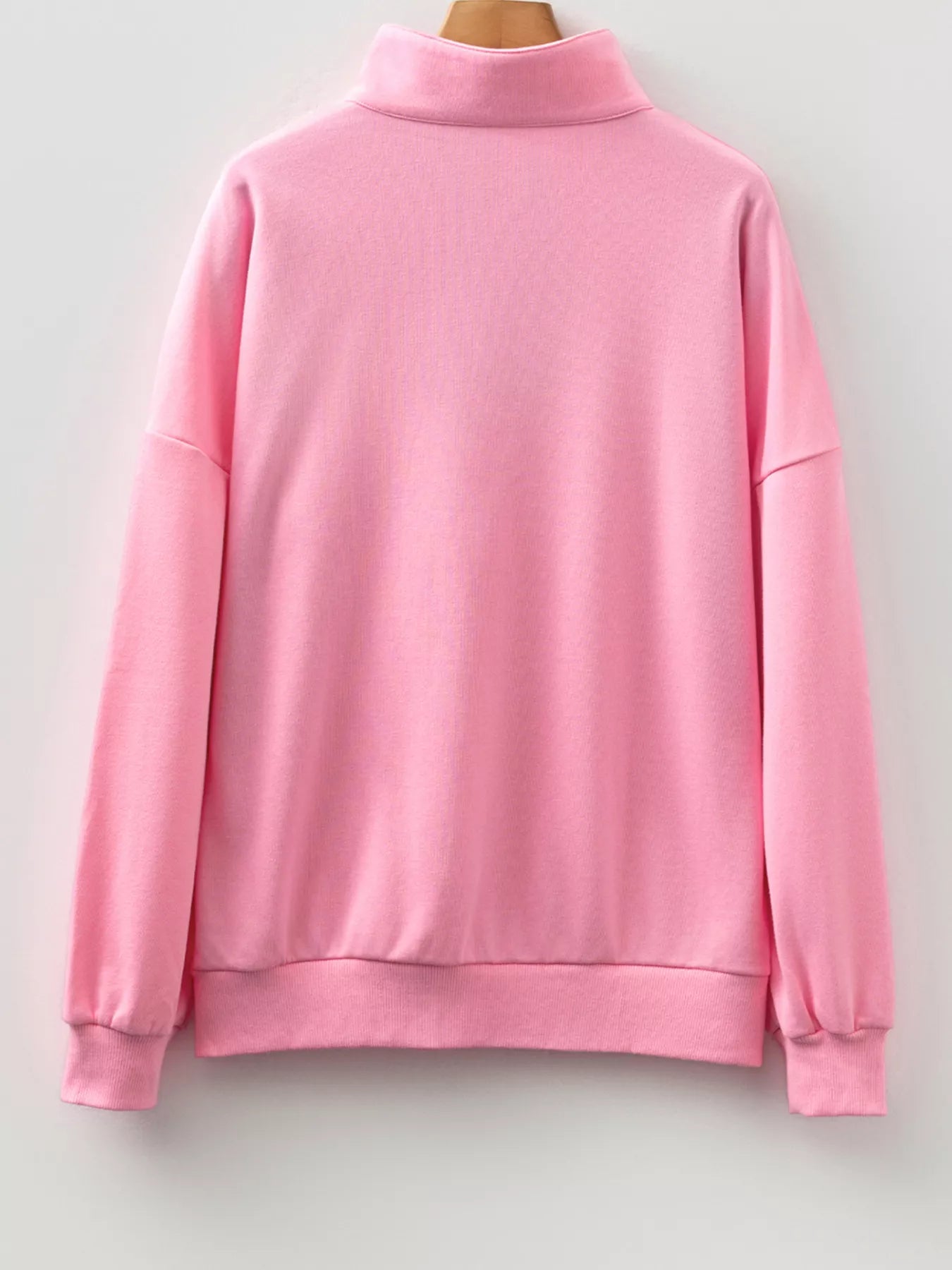 Contrast Striped Patchwork Zip Collar Sweatshirt Trendsi