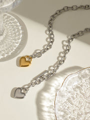 Outfit Flow - Stainless Steel Heart Chain Necklace