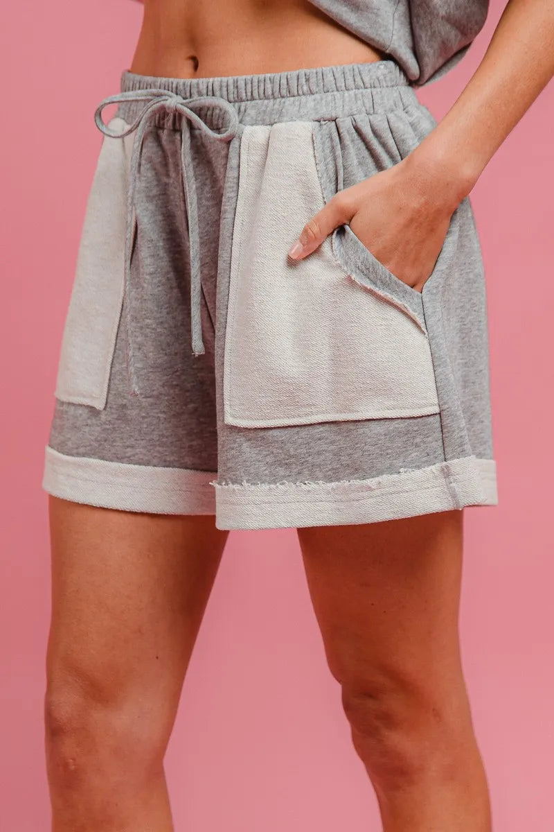 BiBi French Terry Knit Shorts with Side Pocket OutfitFlow