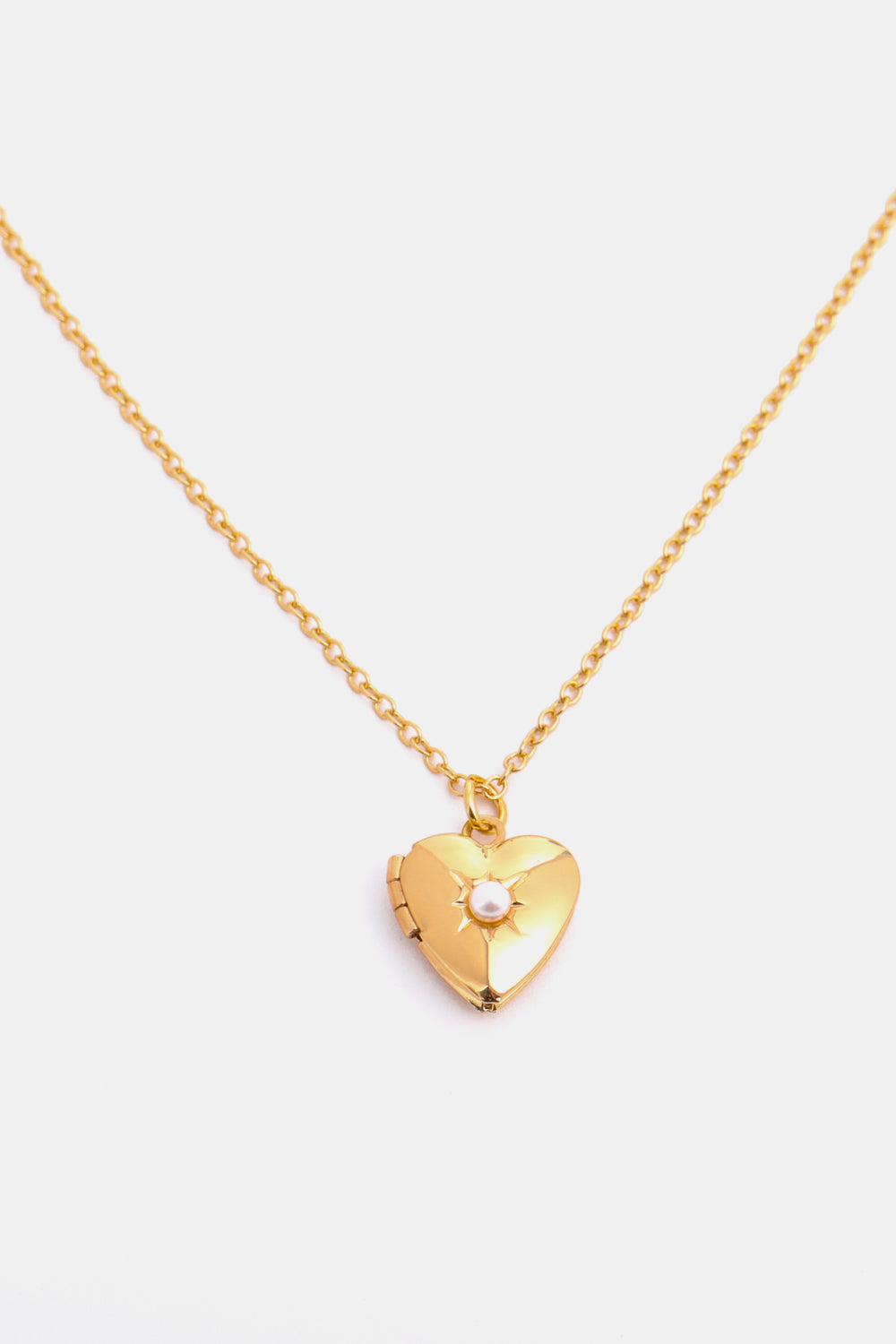 Zircon Heart Shape 14K Gold-Plated Pendant Necklace June One Size OutfitFlow