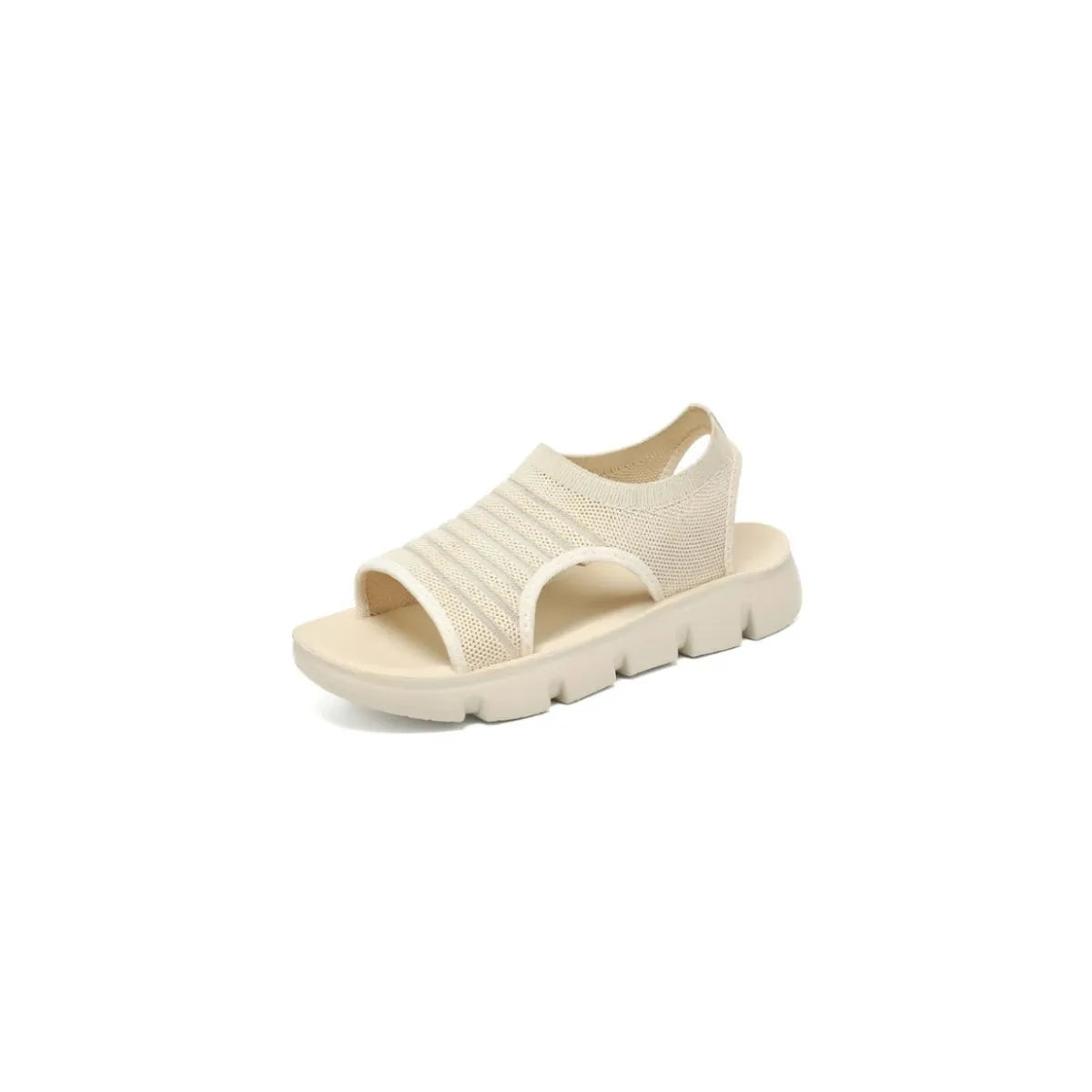 Open Toe Platform Sandals Beige OutfitFlow