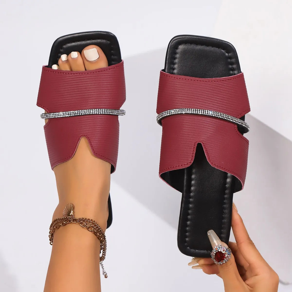 Open Toe Block Heels Sandals OutfitFlow