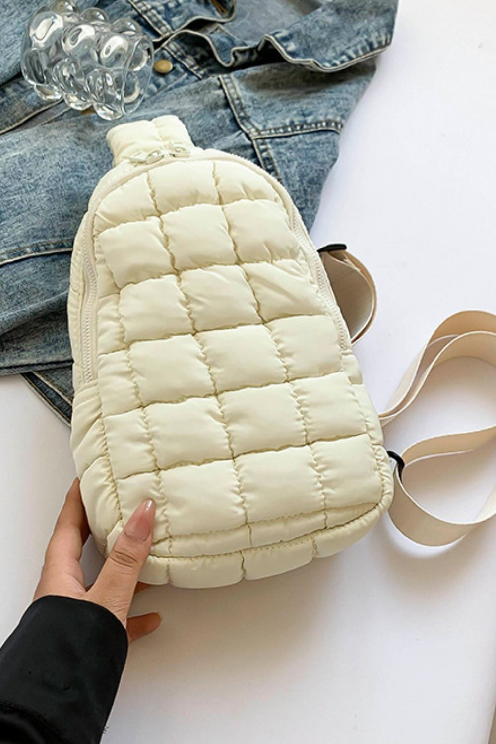 Quilted Nylon Crossbody Bag