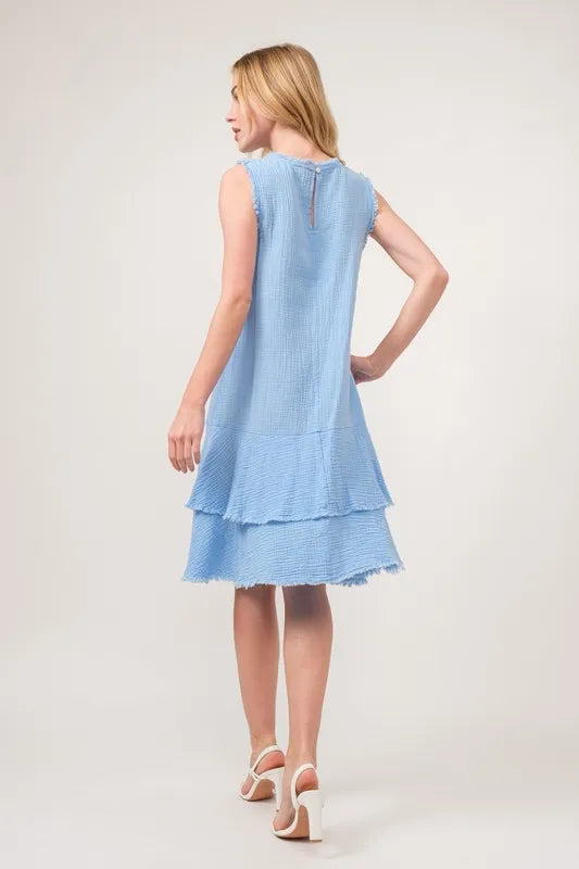 And The Why Washed Fringe Detail Tiered Dress OutfitFlow