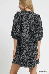 Umgee Leopard Print Jacquard Mini Dress OutfitFlow