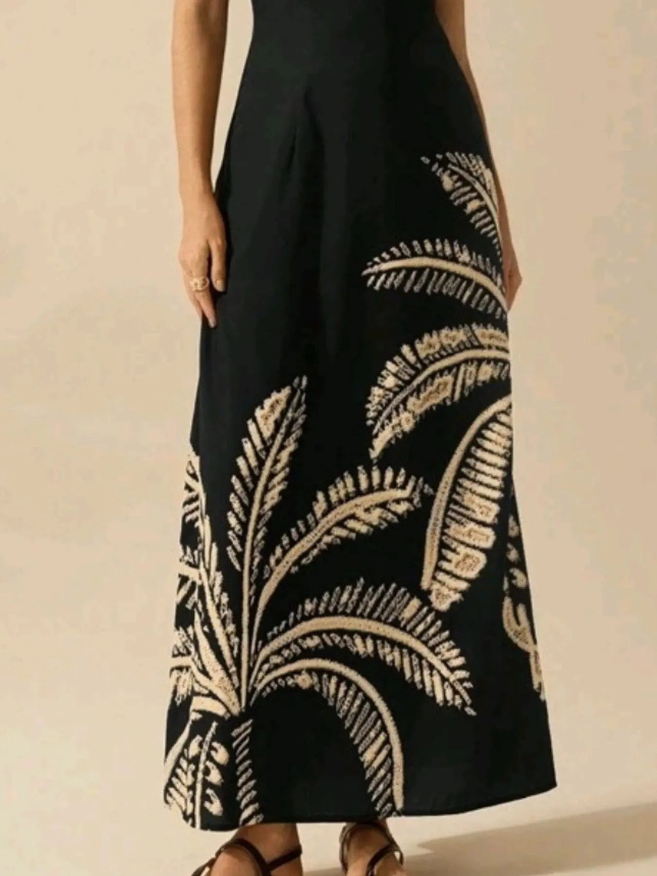 Printed Sleeveless Maxi Dress OutfitFlow