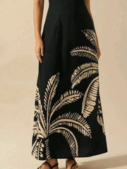 Printed Sleeveless Maxi Dress OutfitFlow