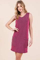 BOMBOM Rib Knit Tank Dress OutfitFlow