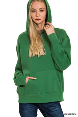 Zenana Fleece Kangaroo Pocket Hoodie OutfitFlow