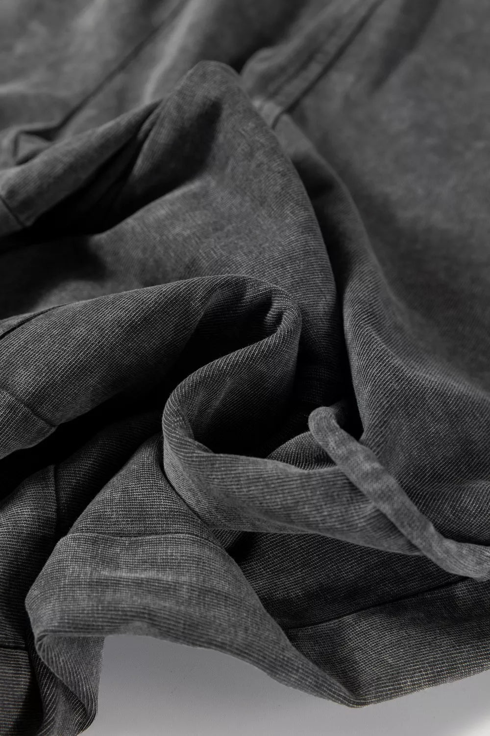 Mineral Wash Lace-up High Waist Raw Hem Patched Pocket Pants OutfitFlow