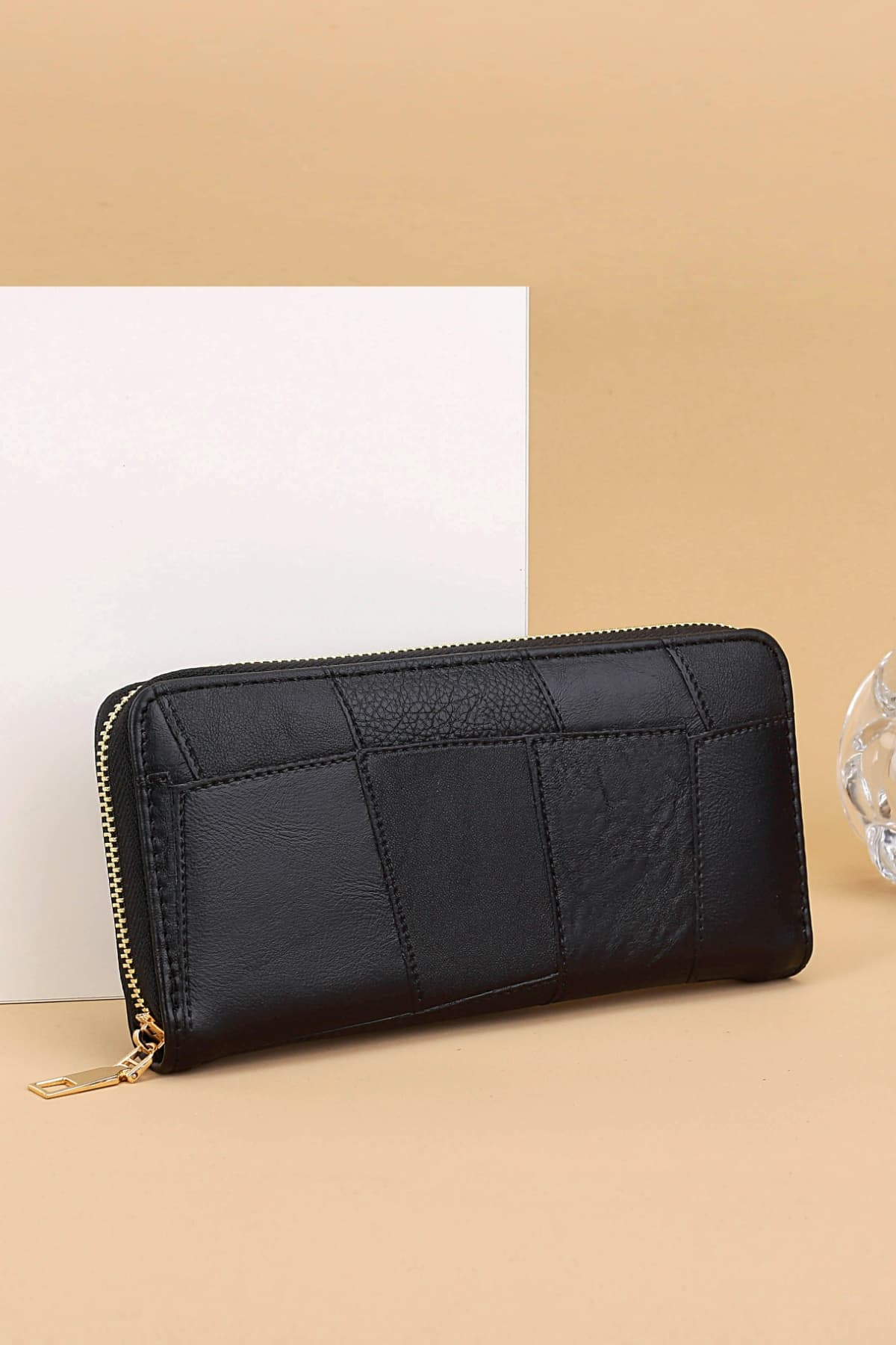 PU Leather Mulit-Interlayer Wallet Black One Size OutfitFlow