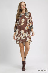 Umgee Floral High-Low Babydoll Dress Trendsi