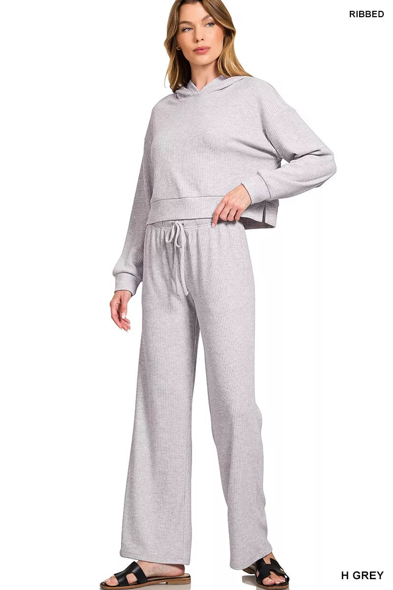 Zenana Ribbed Drawstring Lounge Pants OutfitFlow
