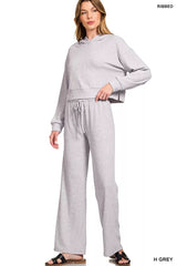 Zenana Ribbed Drawstring Lounge Pants OutfitFlow